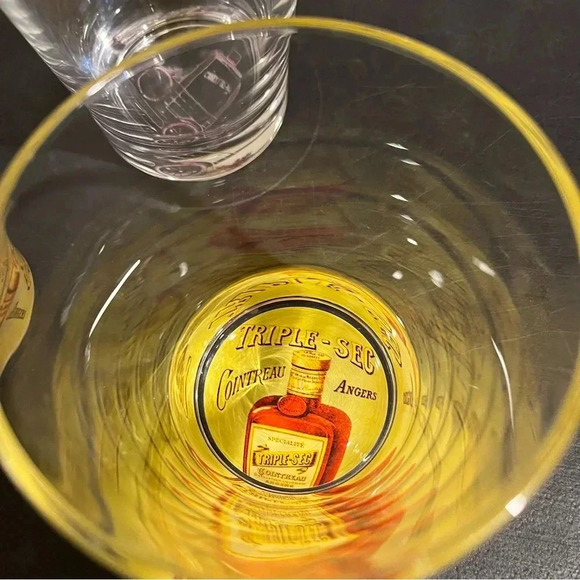 Triple Sec Cointreau Angers Tumbler Glasses Lot (3) with Vintage Advertising - Picture 3 of 7